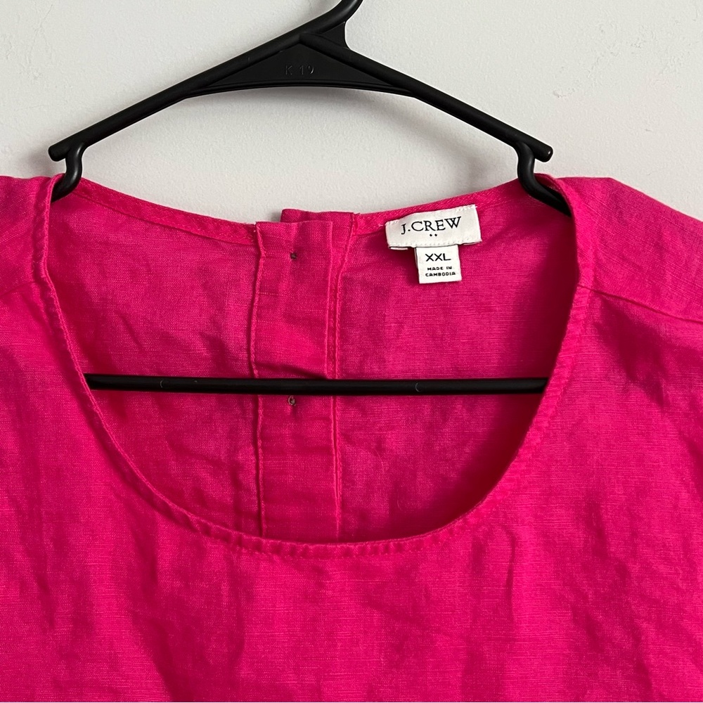 J. Crew Hot Pink Linen Sleeveless Tank Blouse - Picture 5 of 5